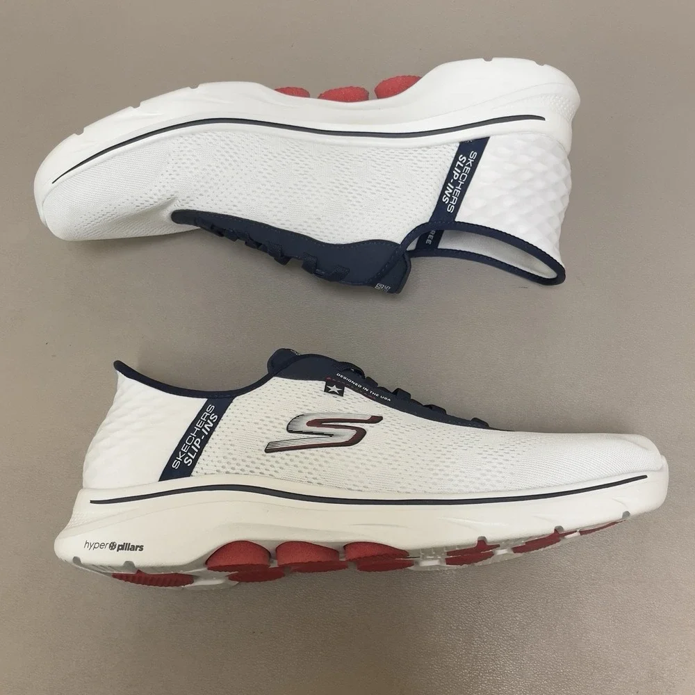 Skechers Go Walk 7 Sneakers Men 11.5‎ White Hands Free Slip Ins Shoes Comfort